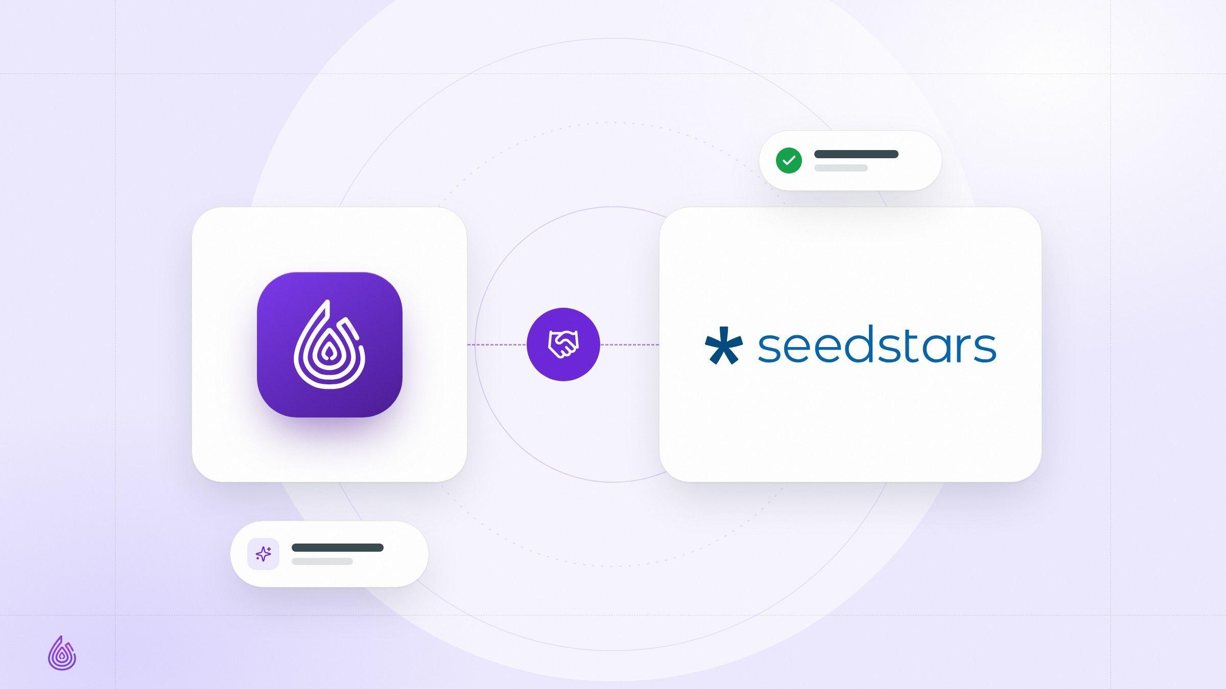 Illustration of the Tyms and Seedstars logos joined by a handshake